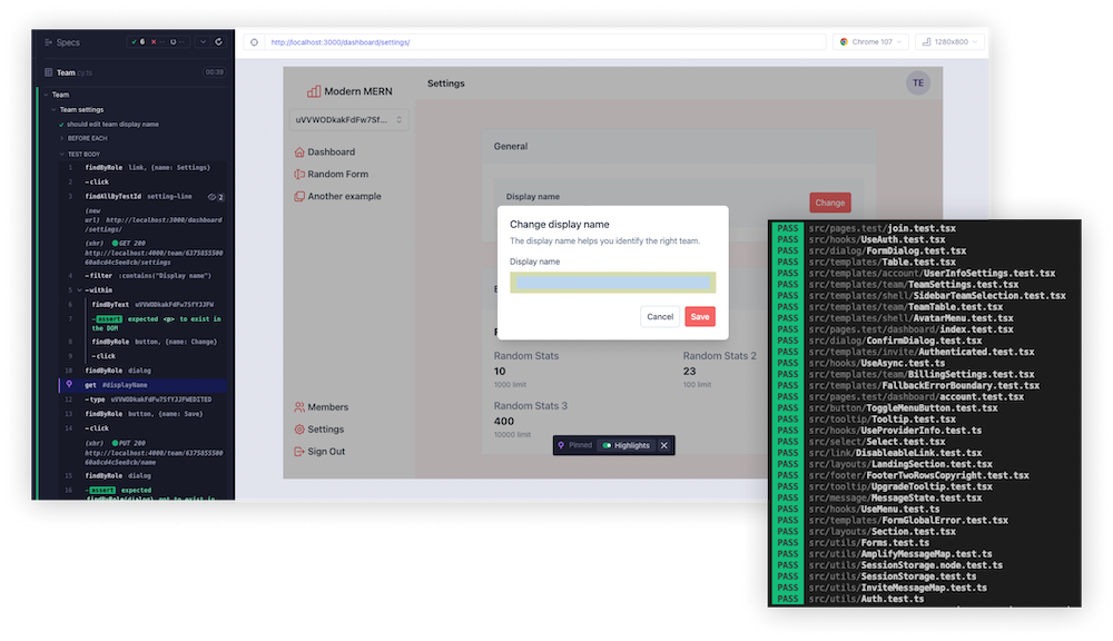 MERN SaaS Boilerplate Unit testing E2E