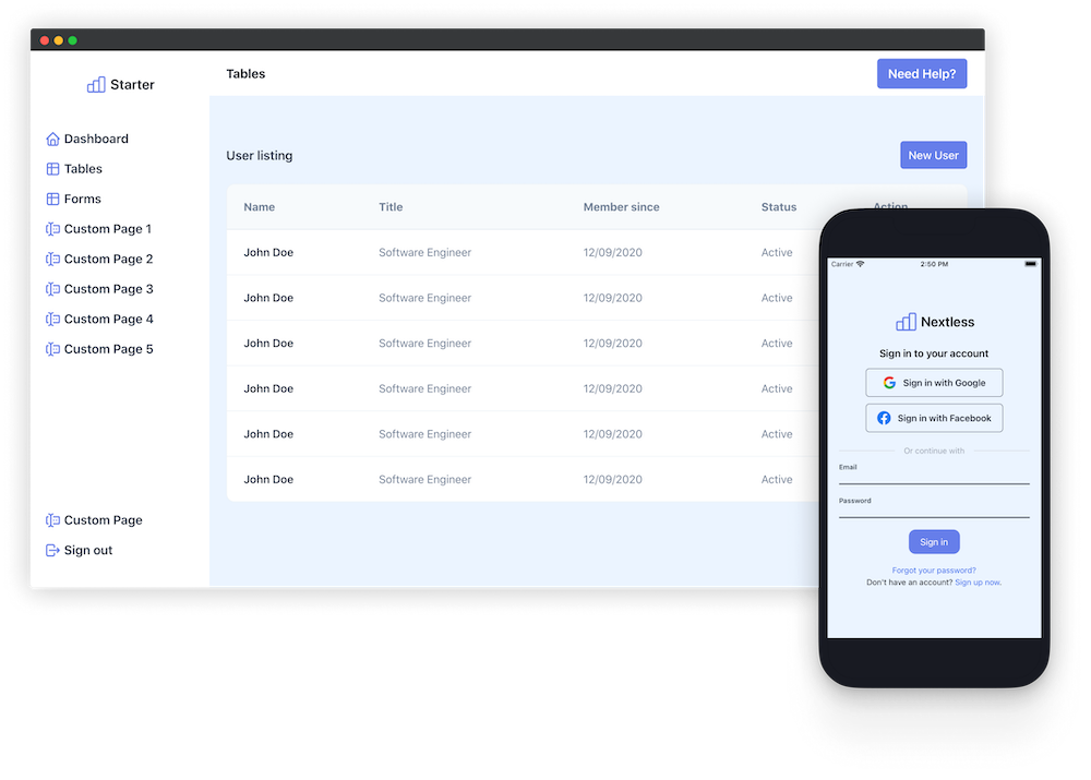 MERN SaaS Boilerplate Landing Page User Dashboard